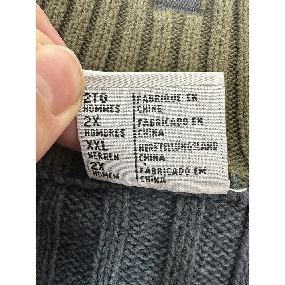 Columbia‎ Mens XXL Sweater 1/4 Zip Pullover Gray Knit Ribbed Mock Neck